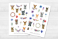 Preview: Tiere und Blumen Sticker Set